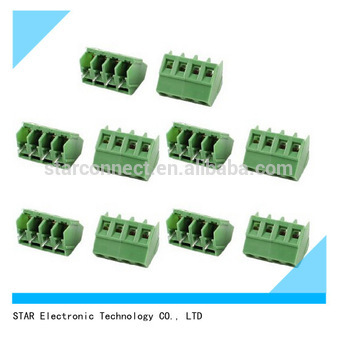 Green 4 Pin 5.0mm Pitch PCB Mount Type Terminal Block