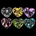 Glitter Resin Heart Flat Cabochon Beads Sequins Shiny Home DIY Decoration Handmade Craft Παιδικά Αξεσουάρ Μαλλιών