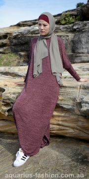 Red Knit Fabric batwing Dress