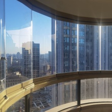 Vertical Frameless Glass Folding Doors