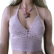 Sexy Girls Summer Crochet Halter Top