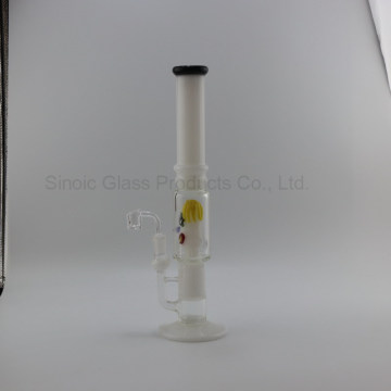 Unique Design Joker White Glass Cylinder Straight Shooter Water Pipe