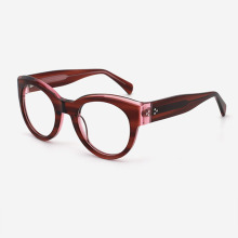 Fashionable Round Acetate Women's Optical Frames 23A3199