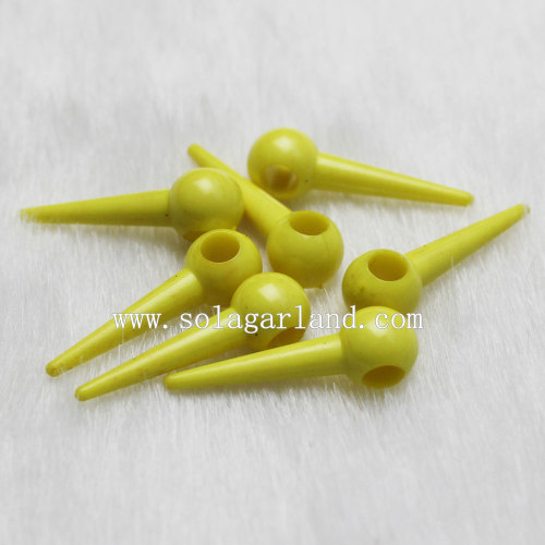 Colores opacos Acrílico Stick Spike Bicone Beads Charm para pulsera