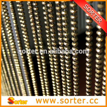 Metallic bronze colored plastic/acrylic ball chain screen curtain