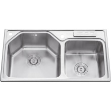 L5708 Stainless Steel Welding Double Bowl Sink