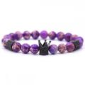 Asli Black Agate Lava Matt Stone Beads Gelang