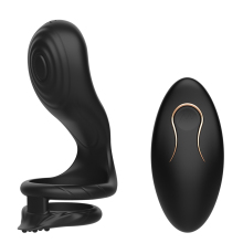 Couples Vibrating Cock Ring With Integrated Anal Plug Stimulation