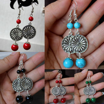 Simply imitation beads ball earrings woman wholesale fashionable silver jewelry