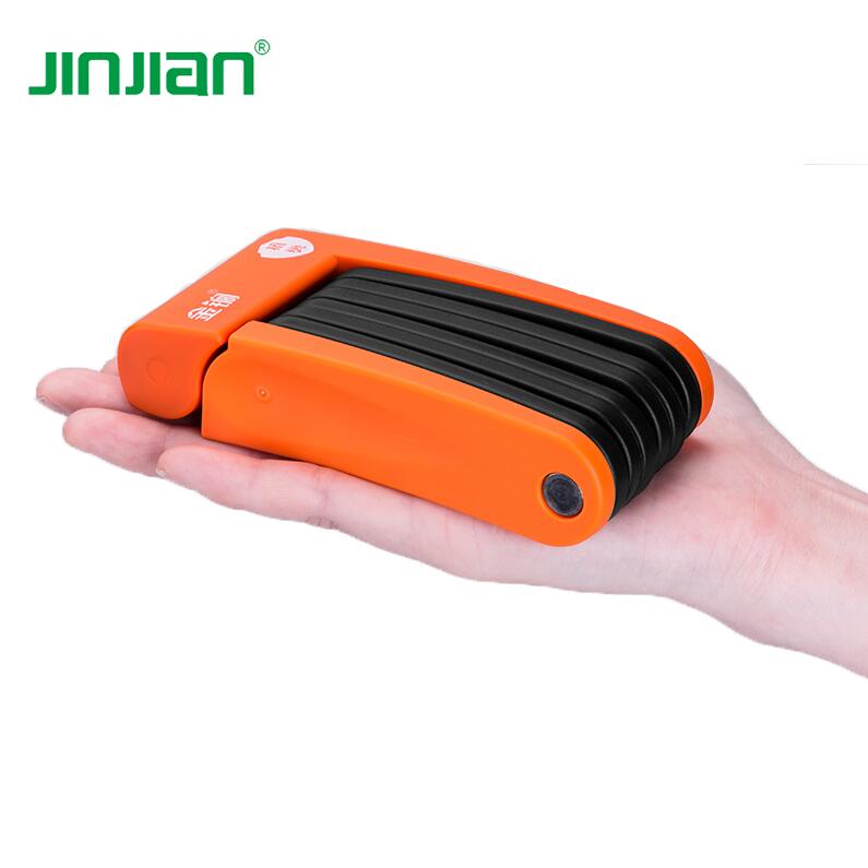 Jinjian  Anti Theft Foldable Structure  Wearable Compact Bicycle folding Lock with key set