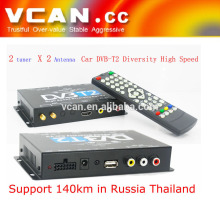 DVB-T22 2X2 Two tuner antenna HDTV car DVB-T2 android tv box Diversity High Speed Russia Thailand