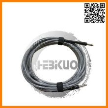 6.5mm PVC And Tweed Black Guitar Link Cable Spiral Guitar Cable