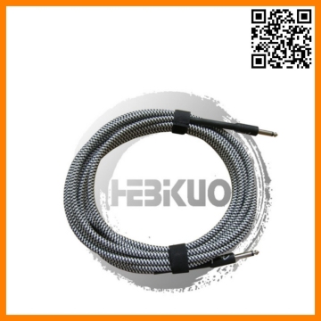 6.5mm PVC And Tweed Black Guitar Link Cable Spiral Guitar Cable
