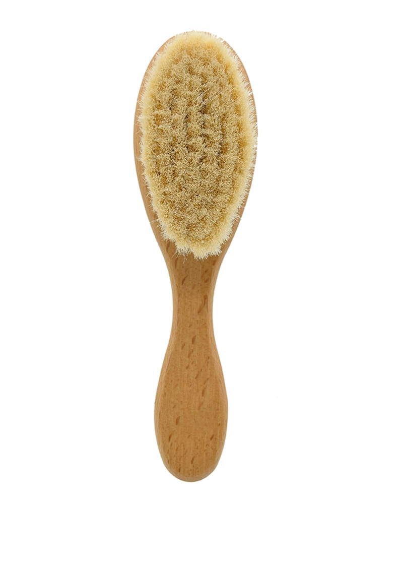 Soft Wool Beard Brush with Wood Handle for Hairdressing or Personal Care Beard Brush