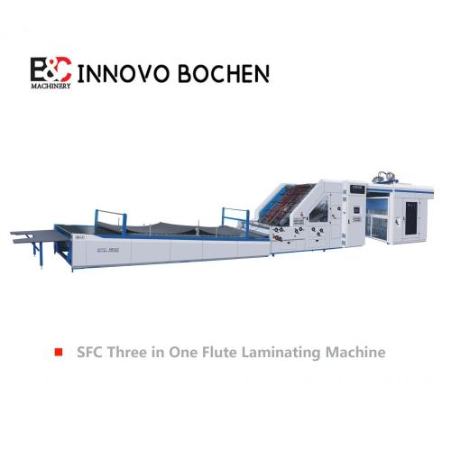 Nova máquina três em uma máquina de laminação de flauta de papelão corrugada totalmente automática
