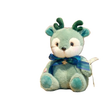 Wholesale Custom Christmas Deer Soft Plush Reindeer Toys - Green Moose Plush for Gift
