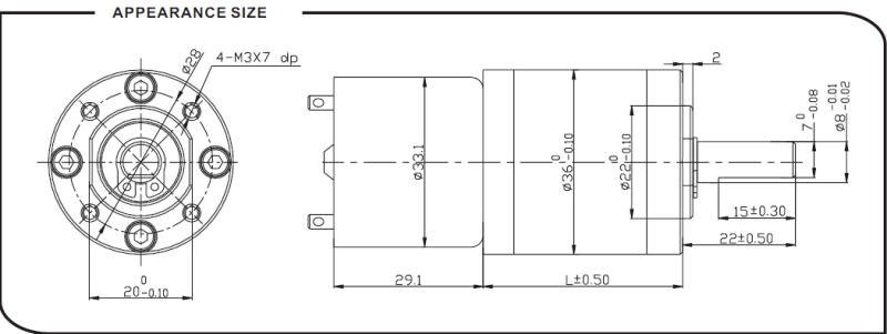 DC Planetary Gear Motor (PG36528) for Pumps