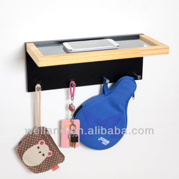 wooden wall shelf hook