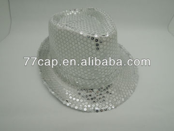 2014 Fahion Billycock Checks Bowler Hat with Sequin For Stage Outfits