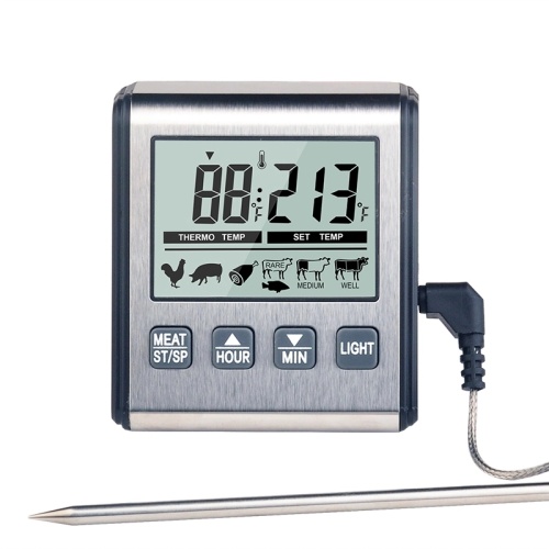 Mikrovågsugnssäker digital grilltermometer stor display