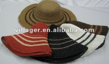 crochet paper straw hat