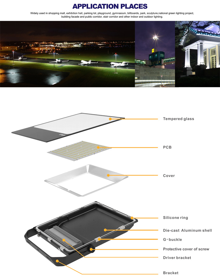 200 watt led flood light outdoor IP66 Best selling super bright led luminaire outdoor badminton court lighting