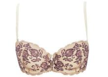 Luxury Beige Lace Underwire Sexy Demi Bras Contrast Color F