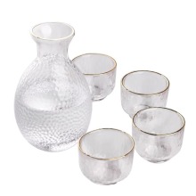 Japanese Sake Pot Set Glass Rice Wine Warmer Hot Pot