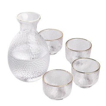 Japanese Sake Pot Set Glass Rice Wine Warmer Hot Pot