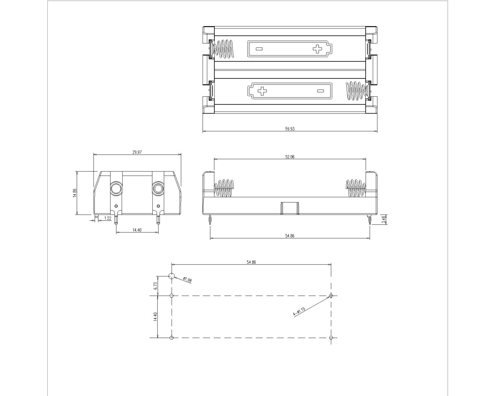BBC-S-SN-A-089 Double Battery Holder For AA T BBC-S-SN-A-089 Double Battery Holder For AA T