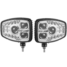 9 Inch LED Combo Headlight for Snowplow Loader Tractor - High Low Beam DRL Turn Signal