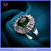 AAA green zircon stone 18k white gold plated latest wedding ring designs ( YWR2014115-2)