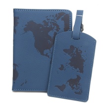 Modern PU Leather Multi-Functional Travel Passport Bag with World Map RFID Protection