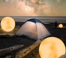 Painted Moon Floor Lamp