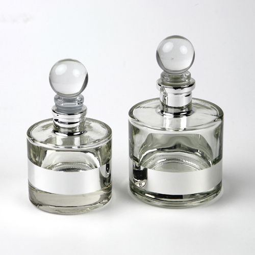 high quality cosmetic essential oil packaging round clear reed diffuser glass bottle