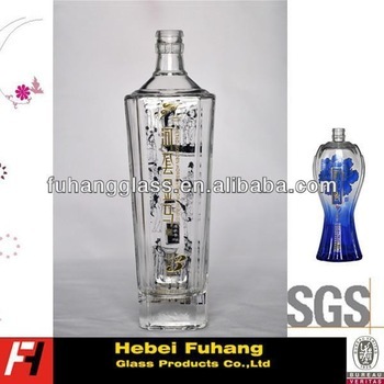 Decal clear glass bottles