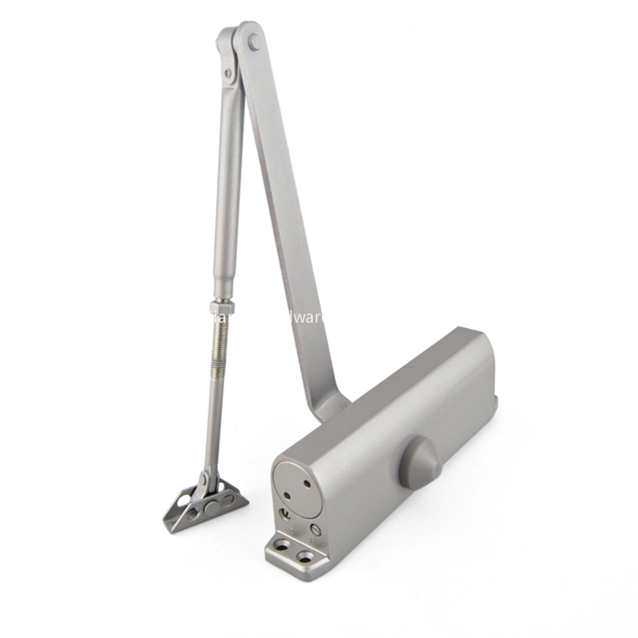 Rectangular aluminum glass door closer