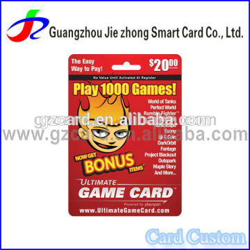 custom online prepaid game card printing service