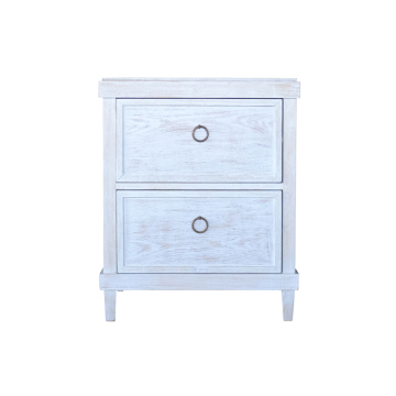 Wholesale French Country Rustic White Distressed Nightstand
