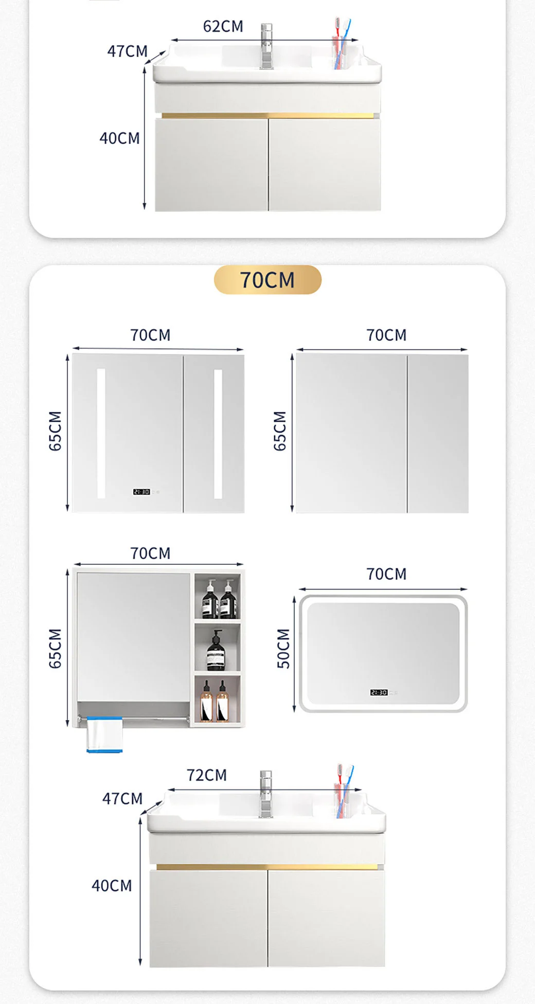 Wall Mounted Washroom Cabinets Wood Hotel Bathroom Vanity