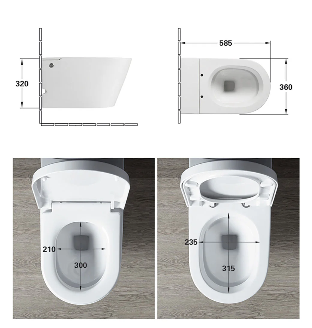 Water Saving Pulse Solenoid Wc Toilet Wall Hung New Electronic Toilet