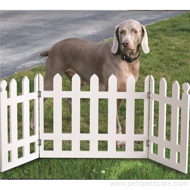 Picket Fence Wood Pet Gate Pet White