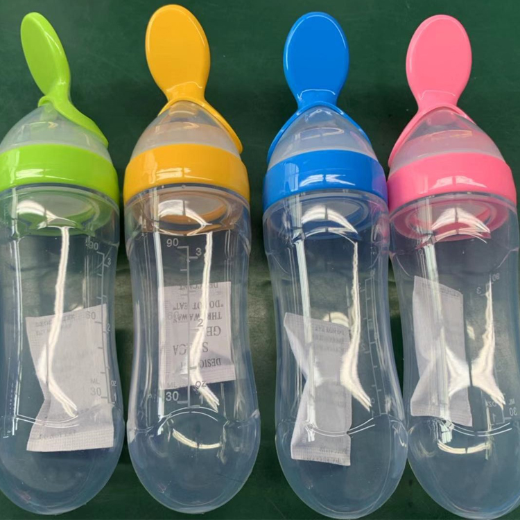 baby feeding product spoon bottle silicone baby feeder bottle