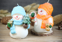 christmas snowman flameless candle