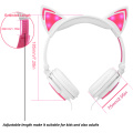 Cartoon Kids LED Light Up Cat Ear Auriculares