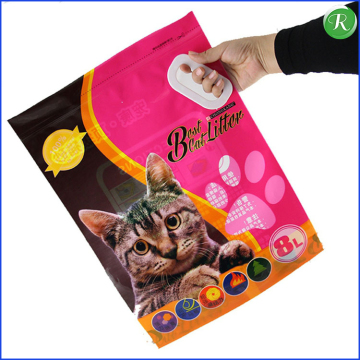 8L Zip Lock Plastic Pet Food Bags With Handle