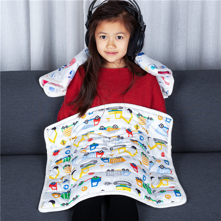 3lbs Sensory Lap Blanket Cartoon Printed Weighted Lap Pad for Kids