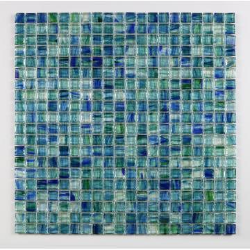 Green Mosaic Tile glass tiles around fireplace