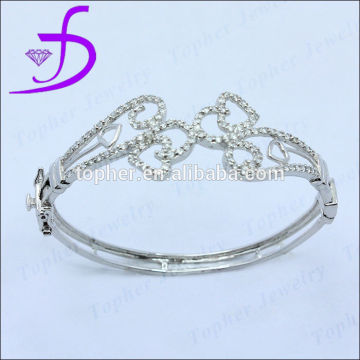Stunning 925 Sterling Silver Micro Pave Setting Cubic Zirconia Bangle