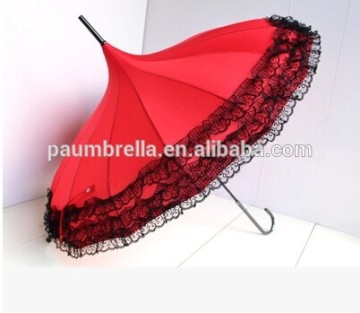 Women beautiful lace umbrella tower shape